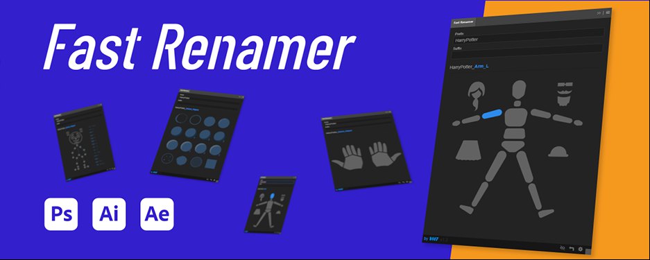 【AE/AI/PS脚本】快速给图层重命名工具 Fast Renamer 1.5 Win/Mac中文版 +使用教程-爆品运营狮